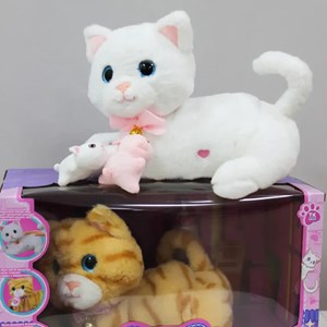 عروسک رباتیک گربه موزیکال با بچه CAT PETS 93381E _ربات اسباب بازی